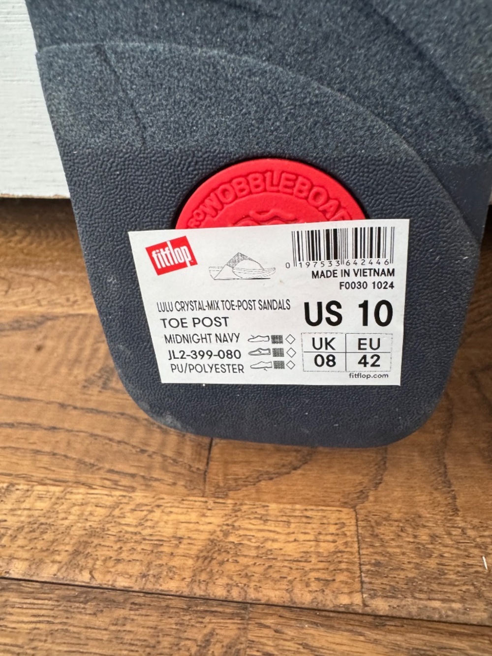 New FItFlop Lulu Crystal Mix Toe Post Sandal Midnight Navy Women's Size 10 - Picture 10 of 10